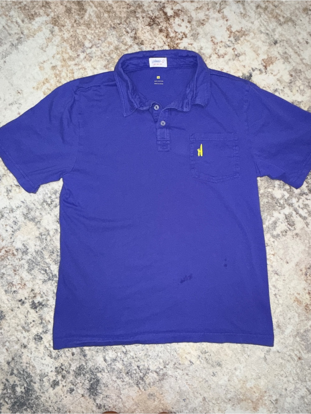 johnnie-O Purple Polo Shirt with Yellow Logo Pocket